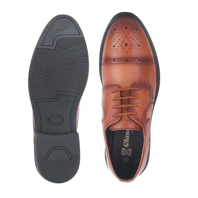 Red Chief حذاء رجالي رسمي مريح من الجلد الطبيعي |  تان